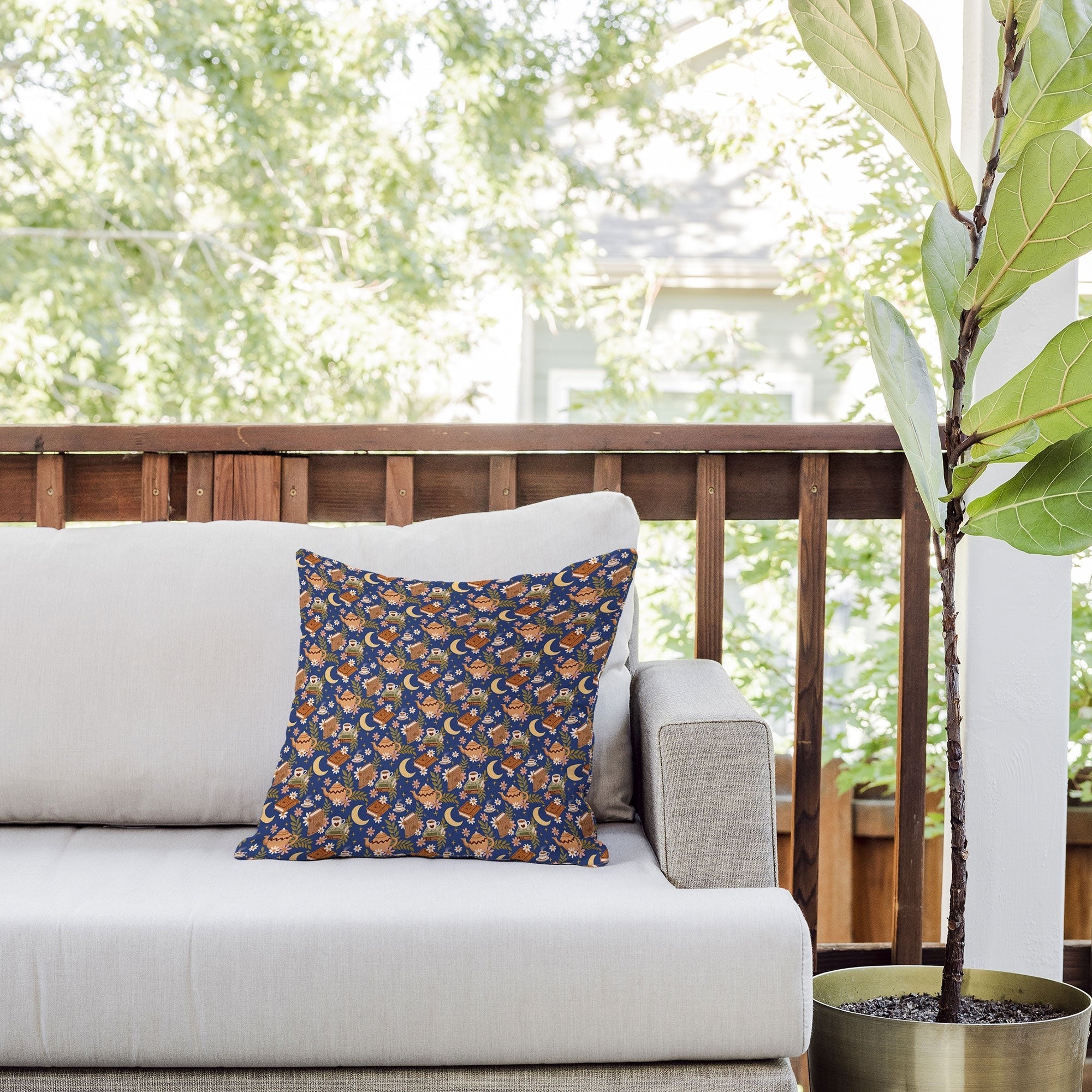 Avenie Moonlit Reading Nook II Outdoor Throw Pillow
