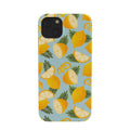 Jessica Molina Lemon Pattern on Sky Blue Phone Case