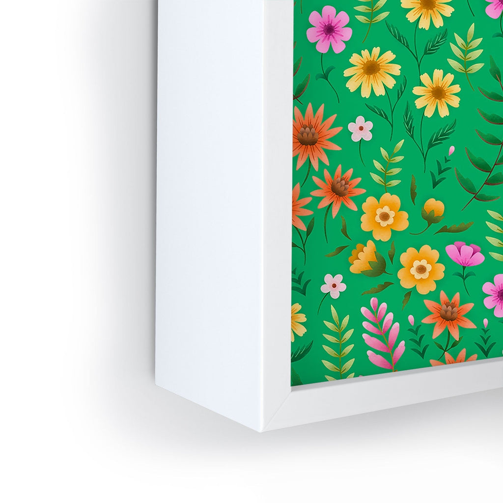 Pimlada Phuapradit Ditsy Spring Floral Green Framed Mini Art Print