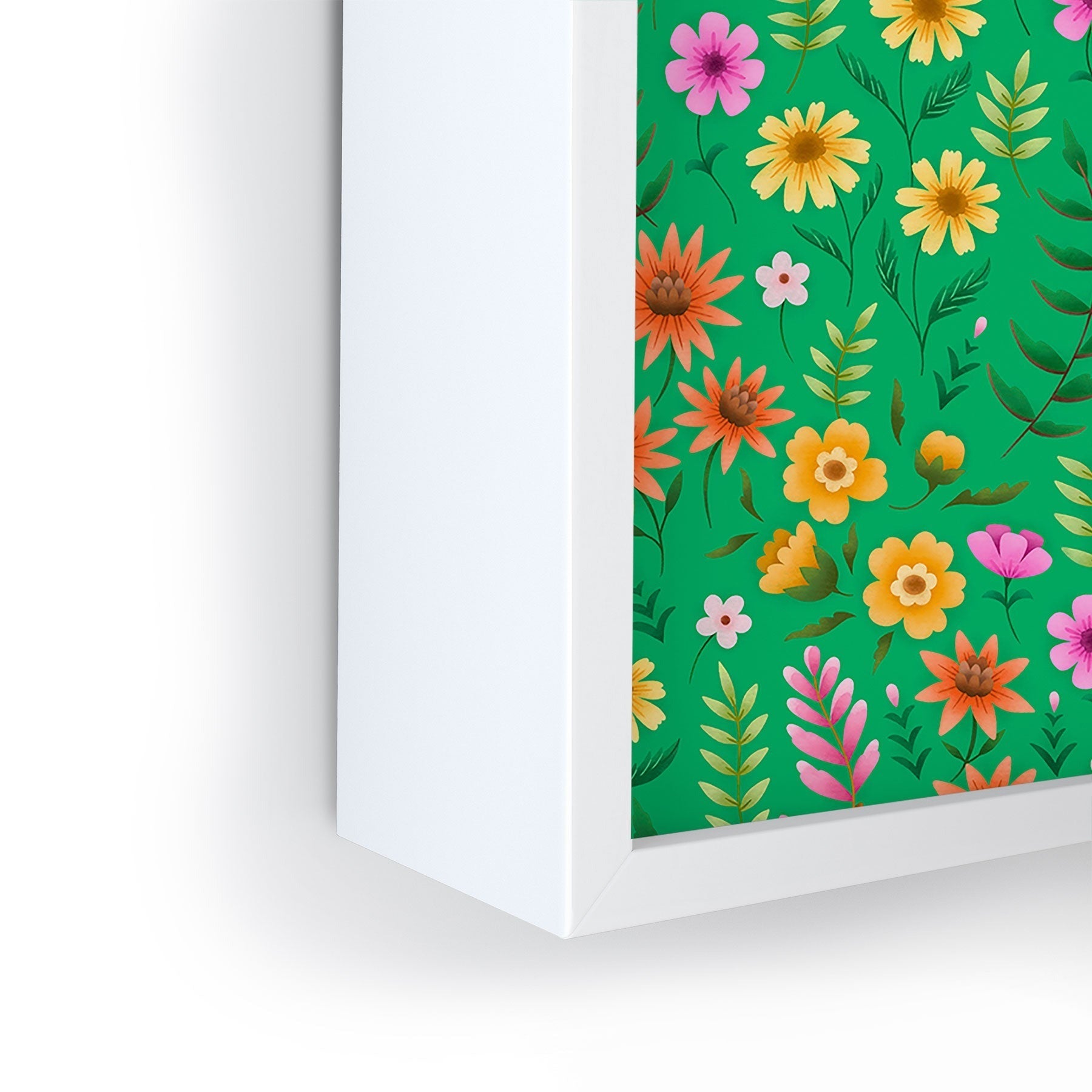 Pimlada Phuapradit Ditsy Spring Floral Green Framed Mini Art Print