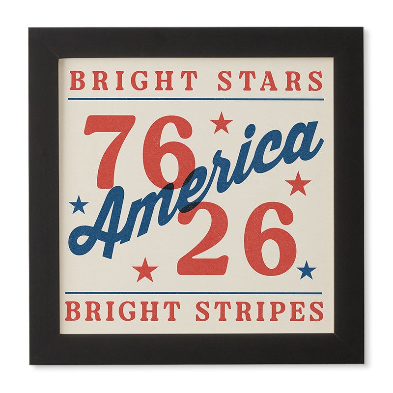 DENY Designs Bright Stars Bright Stripes Framed Wall Art