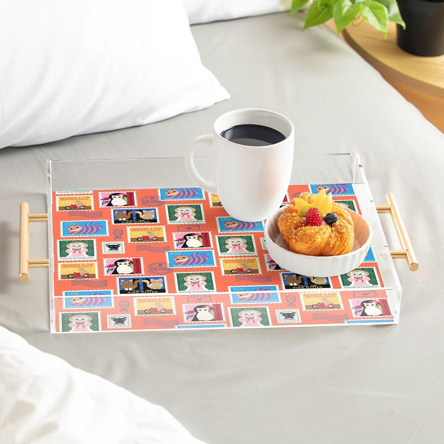 Design by Spark Classic Book Cat Stamps Acrylic Tray