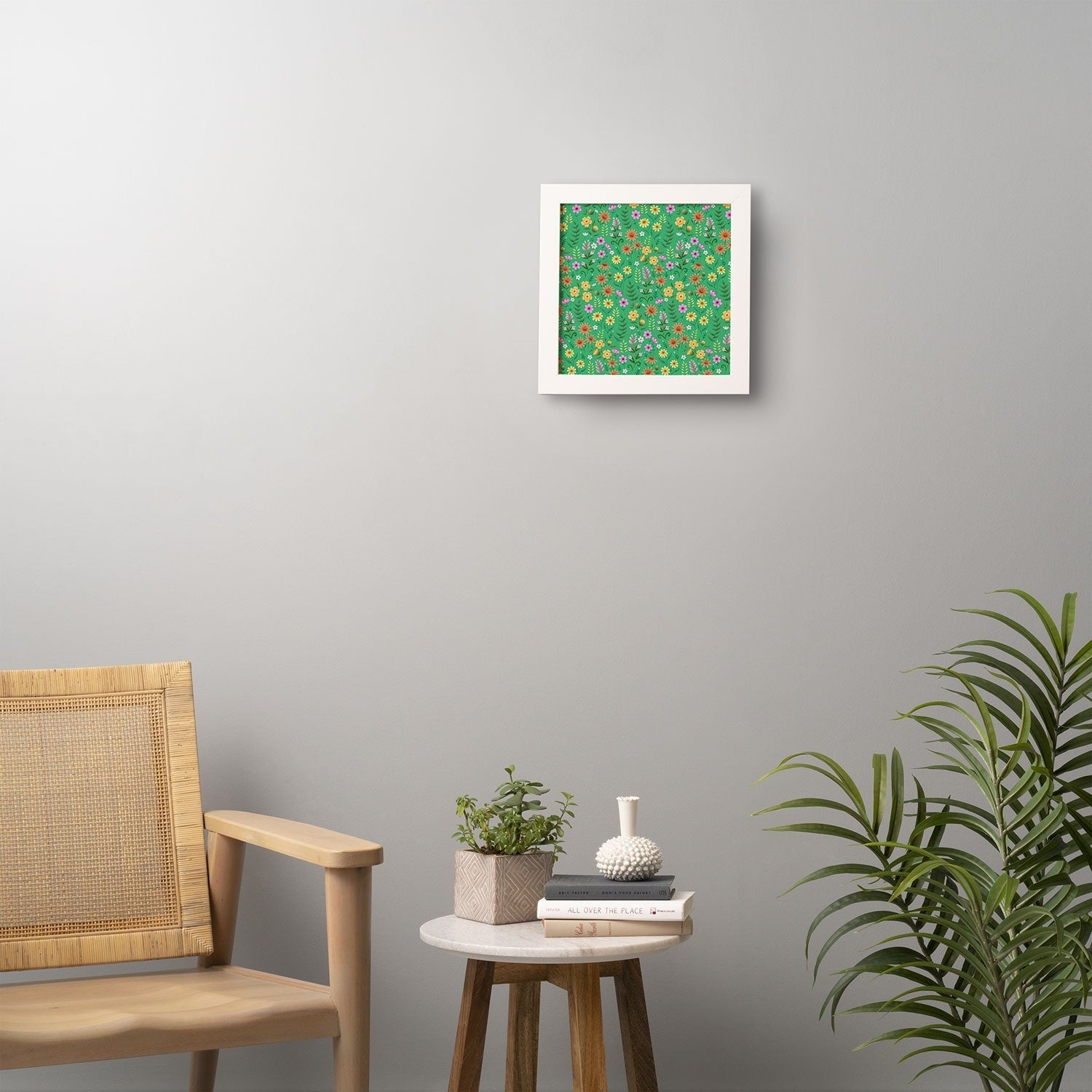 Pimlada Phuapradit Ditsy Spring Floral Green Framed Wall Art