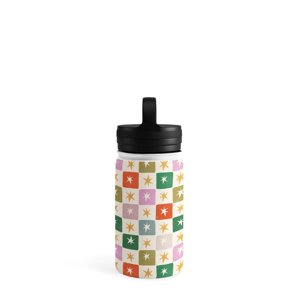 LouBruzzoni Retro Star Block Pattern Water Bottle