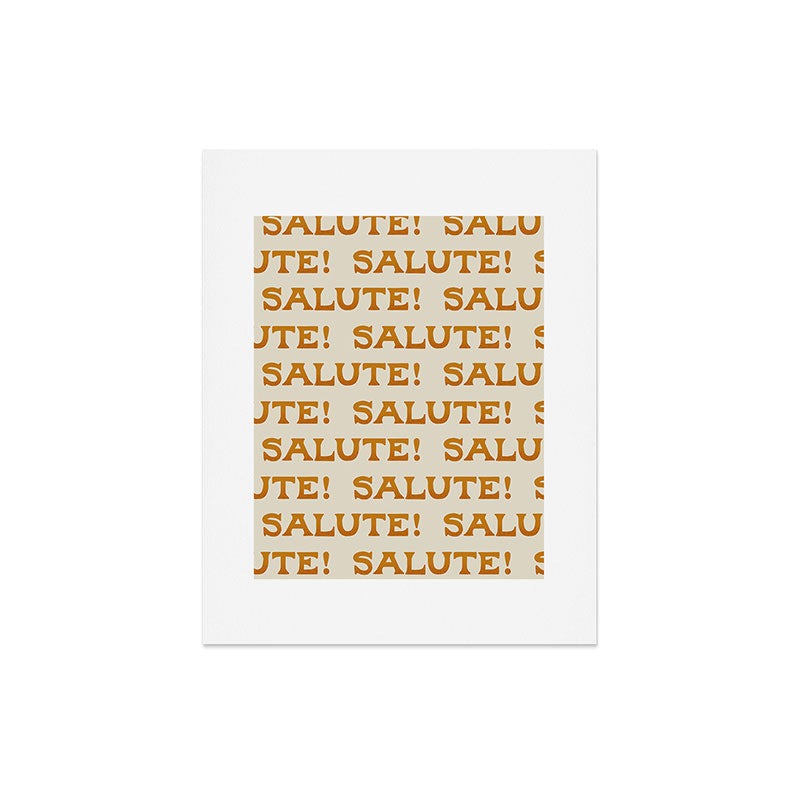 Jessica Molina Salute Gold Pattern on Cream Art Print