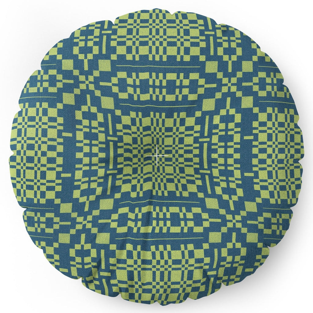 Marta Barragan Camarasa Nostalgic Grid Design Floor Pillow Round