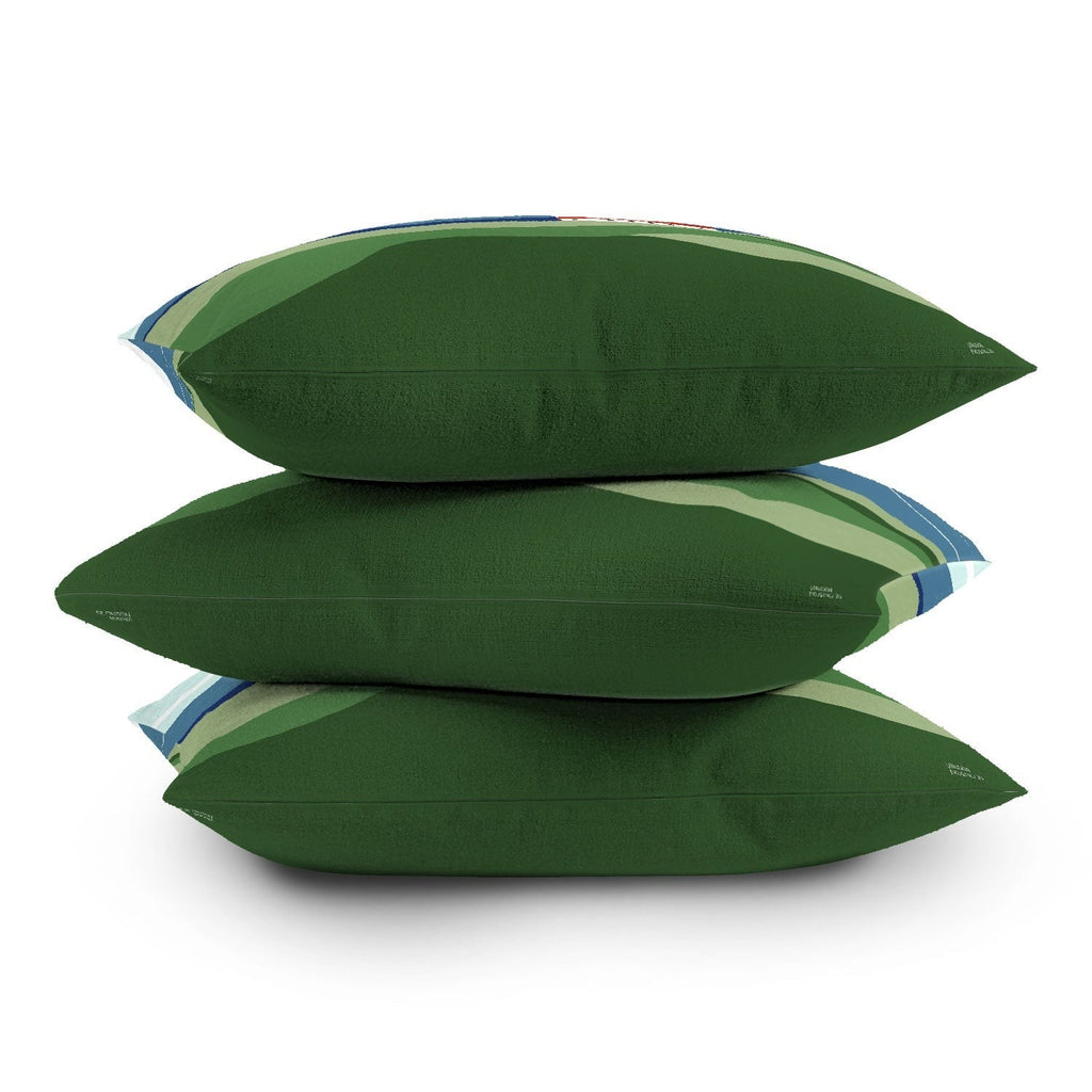 Valeria Frustaci Red roof in Iceland Outdoor Throw Pillow