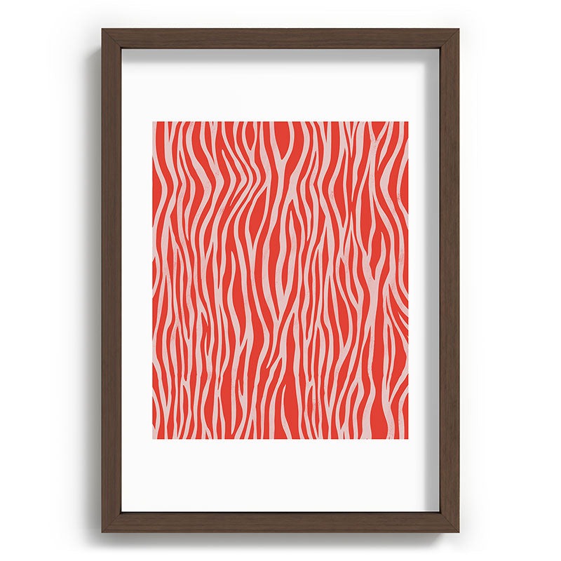 Avenie BR Red Zebra Stripe Recessed Framing Rectangle