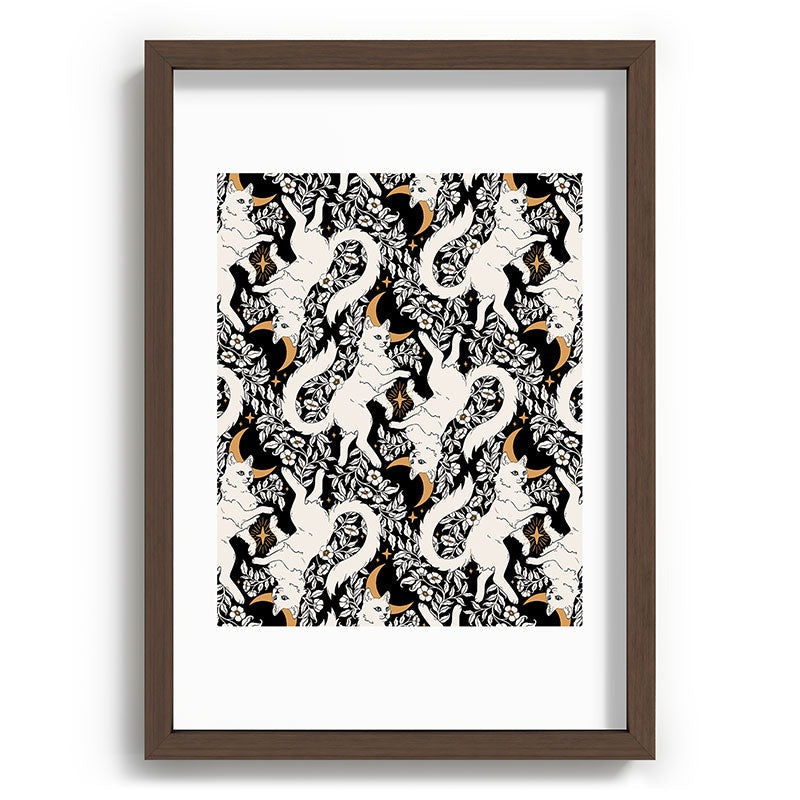 Avenie Celestial Cats Gold Recessed Framing Rectangle