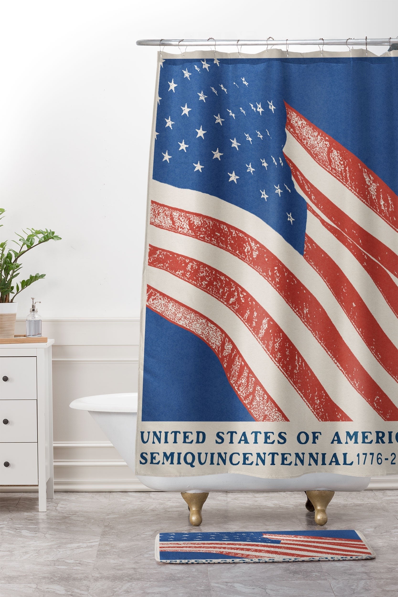 DENY Designs Stars n Stripes Semiquincentennial Memory Foam Bath Mat