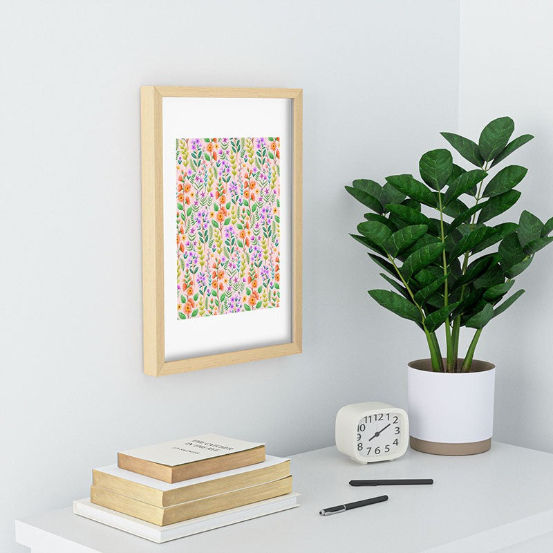 Pimlada Phuapradit Ditsy Spring Floral Recessed Framing Rectangle