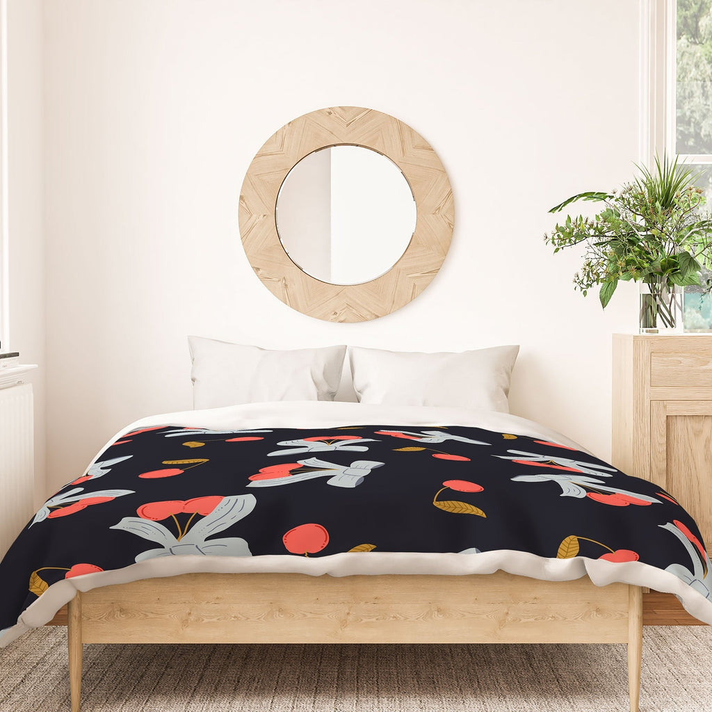 Jennifer Labre Cherries and Bows Duvet Cover