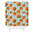 Design by Spark Zesty Oranges and Stripes Shower Curtain