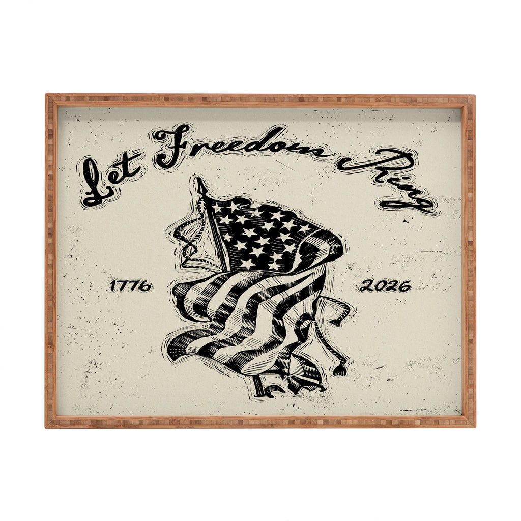 DENY Designs Let Freedom Ring Block Rectangular Tray