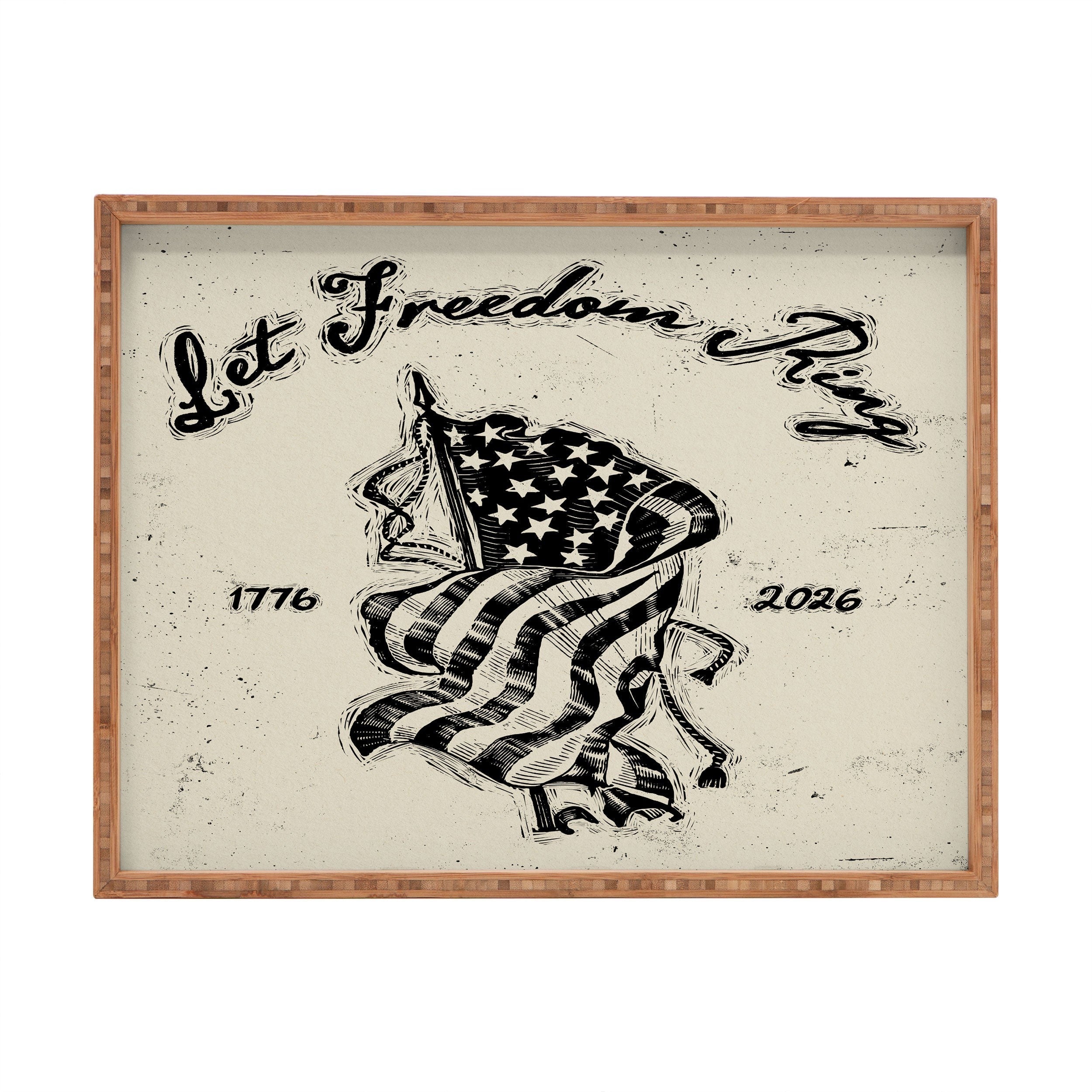 DENY Designs Let Freedom Ring Block Rectangular Tray