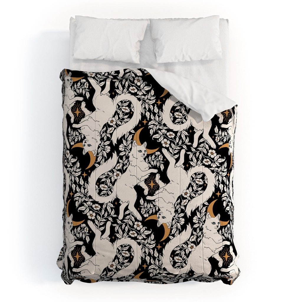 Avenie Celestial Cats Gold Comforter
