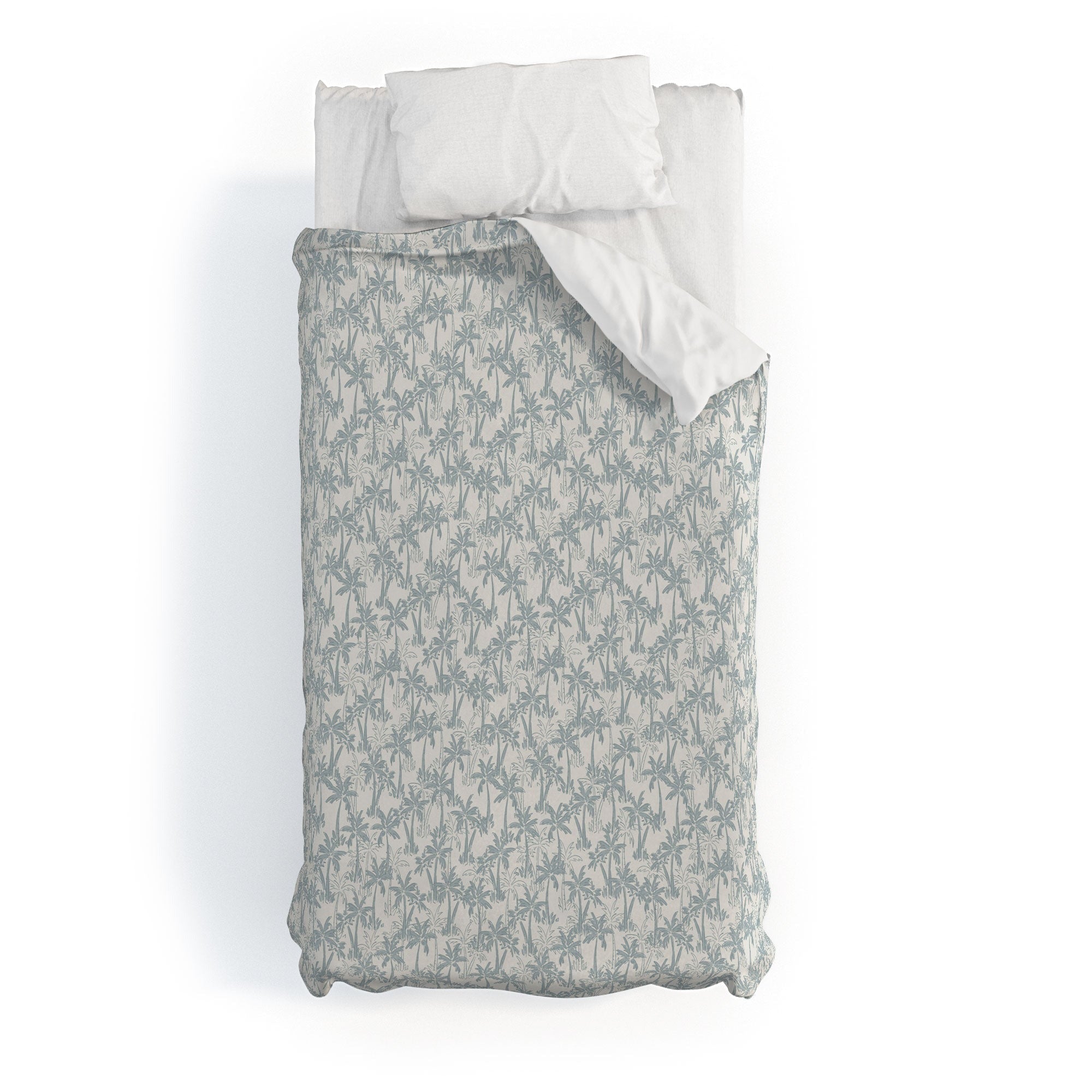 CoastL Studio Palm Forest Coastal Blue Duvet Cover