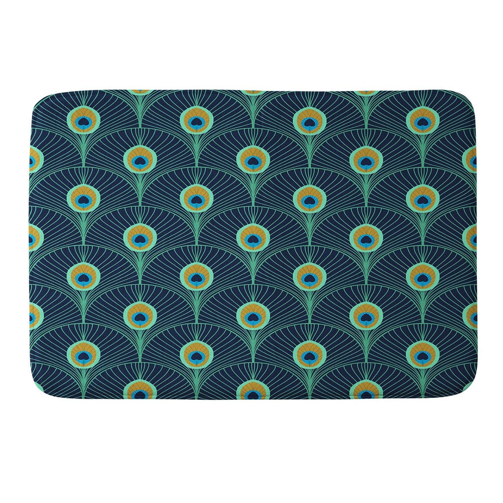 Design by Spark Peacock Deco Feathers Memory Foam Bath Mat