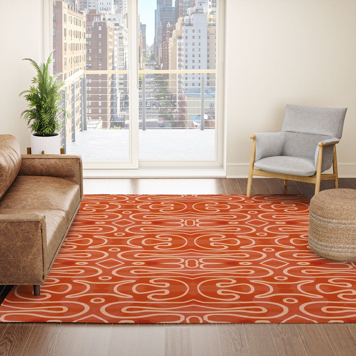 Mirimo Venexiana Burnt Orange Area Rug