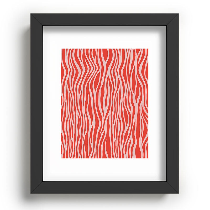 Avenie BR Red Zebra Stripe Recessed Framing Rectangle