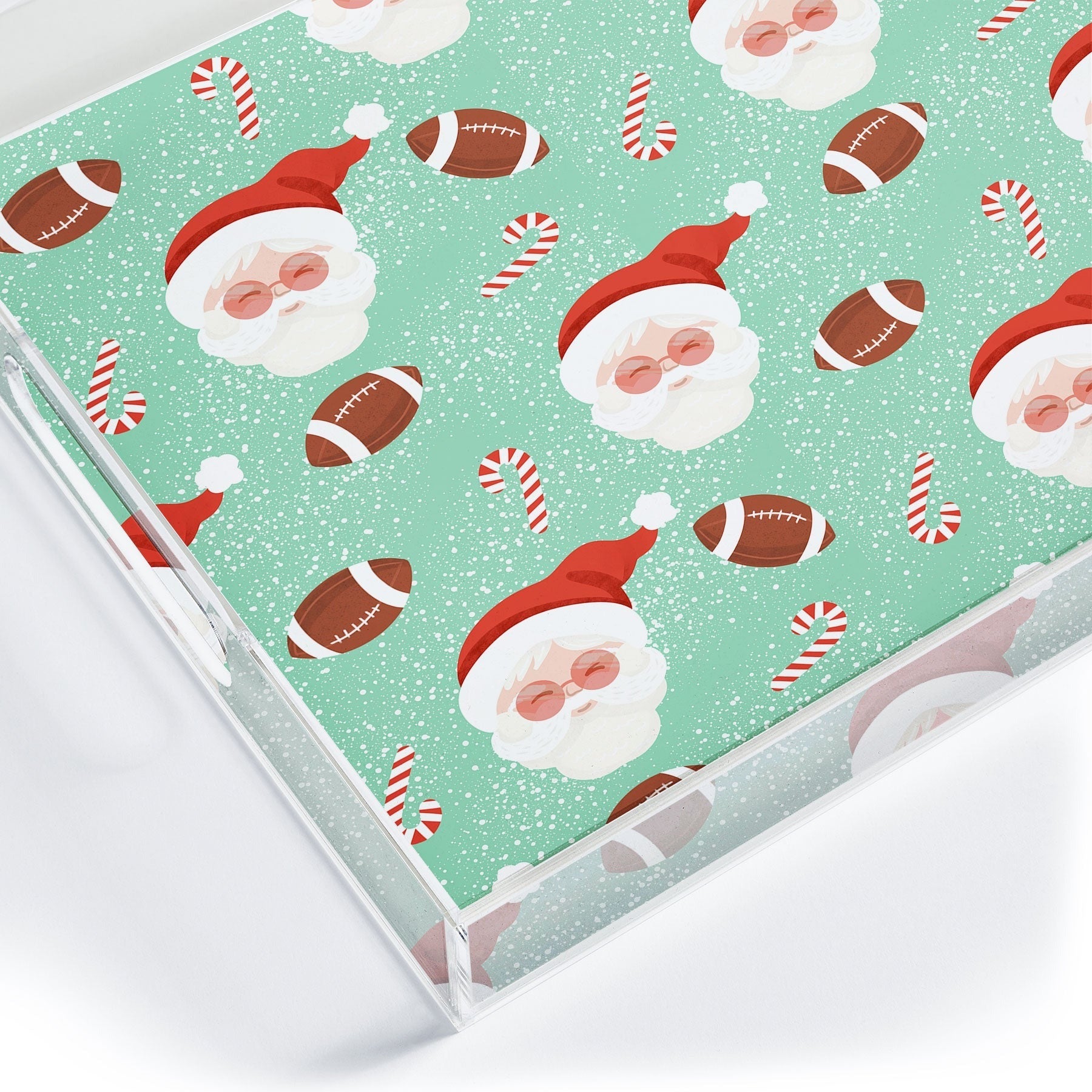 Design by Spark Sporty Football Santa Holiday Acrylic Tray