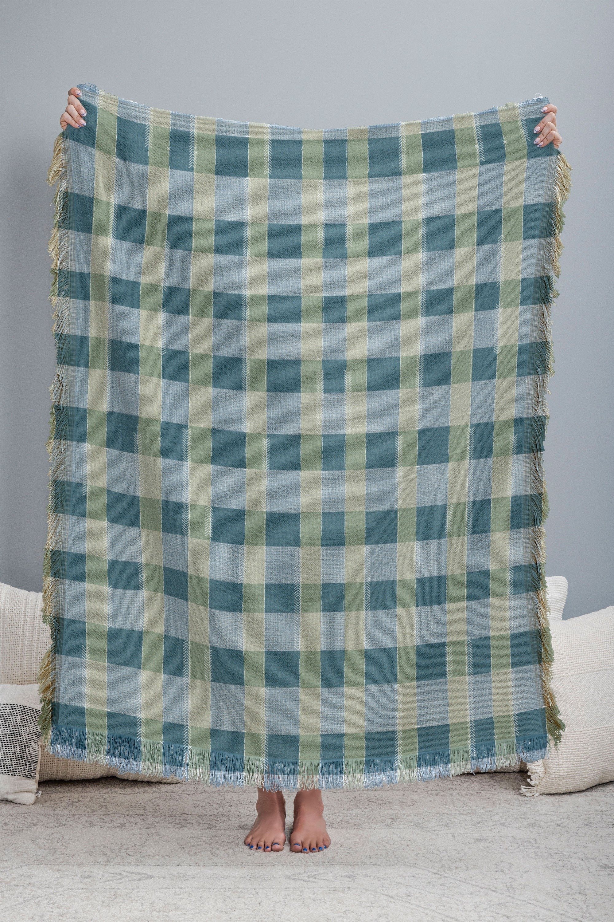 Marta Barragan Camarasa Country Style Checks Throw Blanket