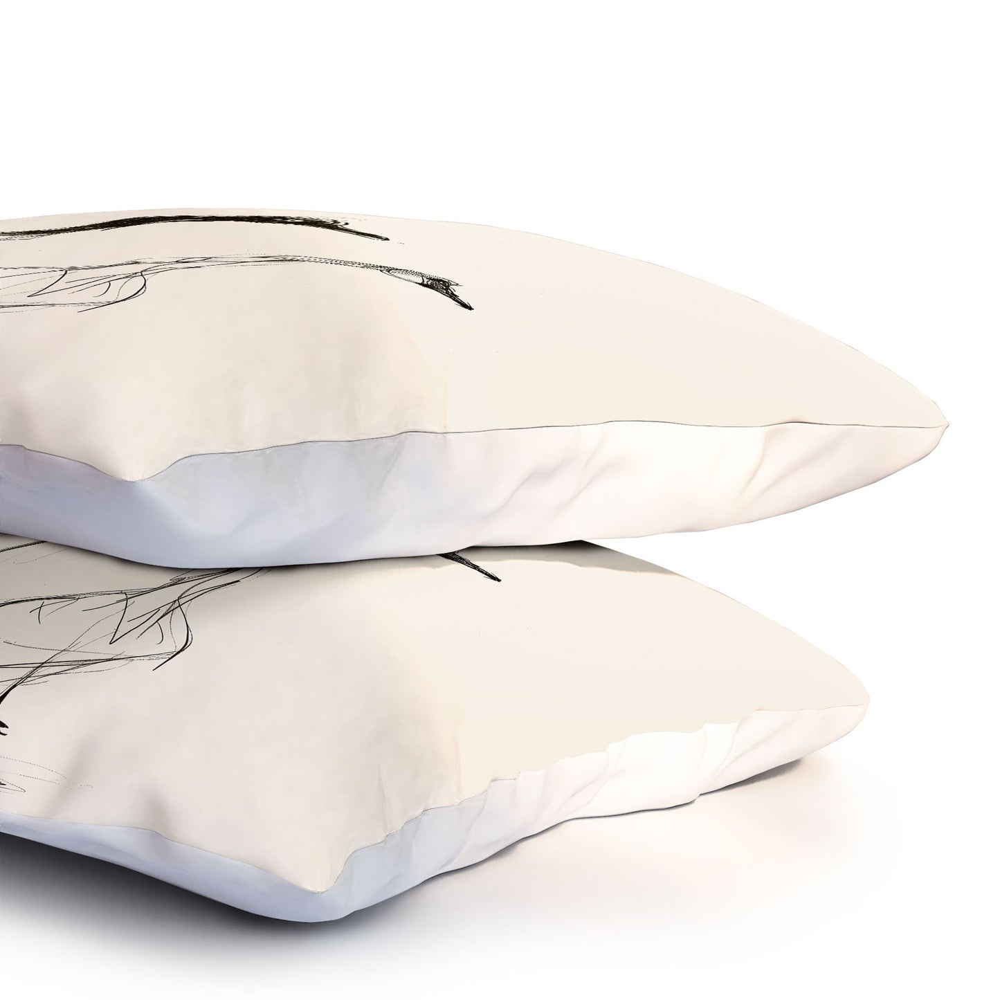 Nadja Two Geese Minimalist Drawing Pillow Shams