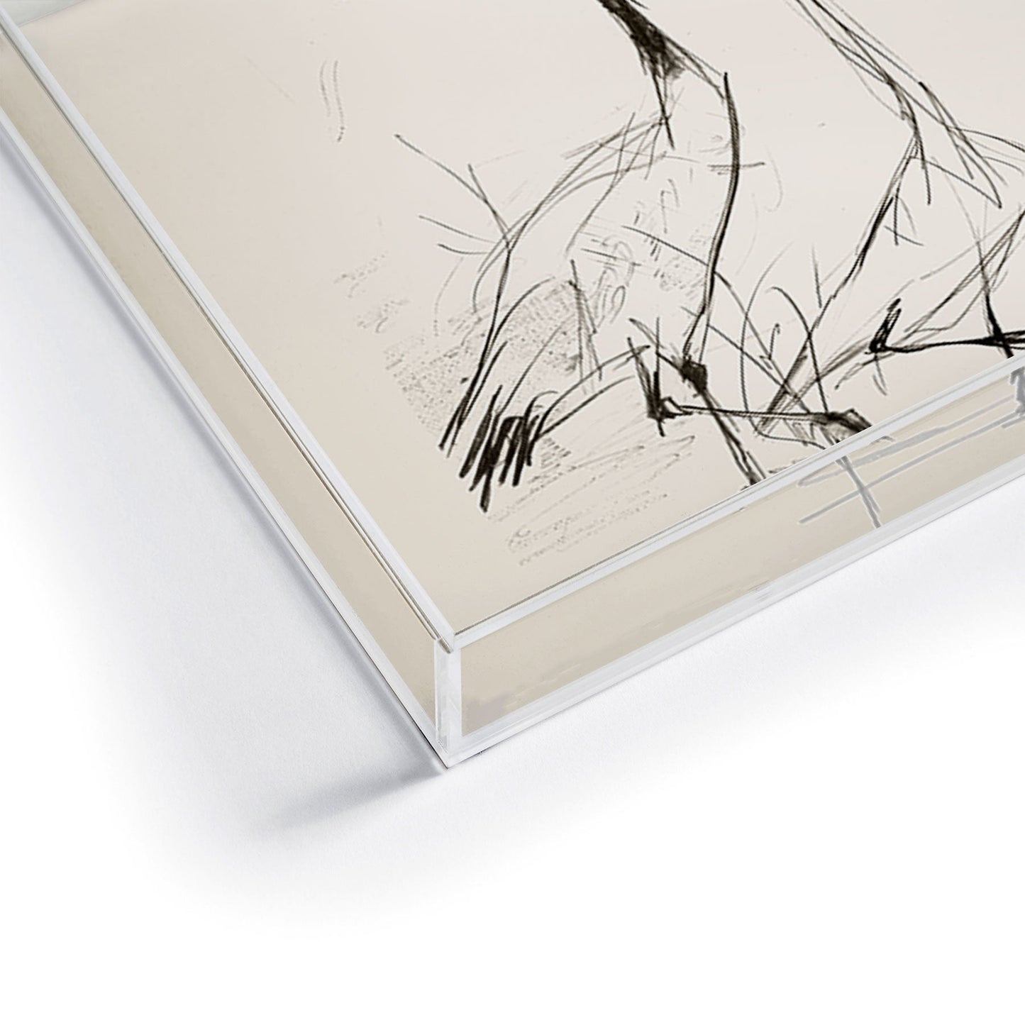 Nadja Two Geese Minimalist Drawing Acrylic Tray