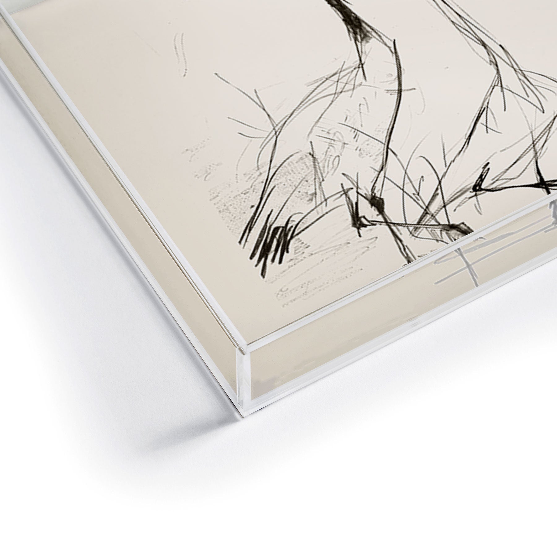 Nadja Two Geese Minimalist Drawing Acrylic Tray