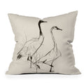 Nadja Two Geese Minimalist Drawing Throw Pillow