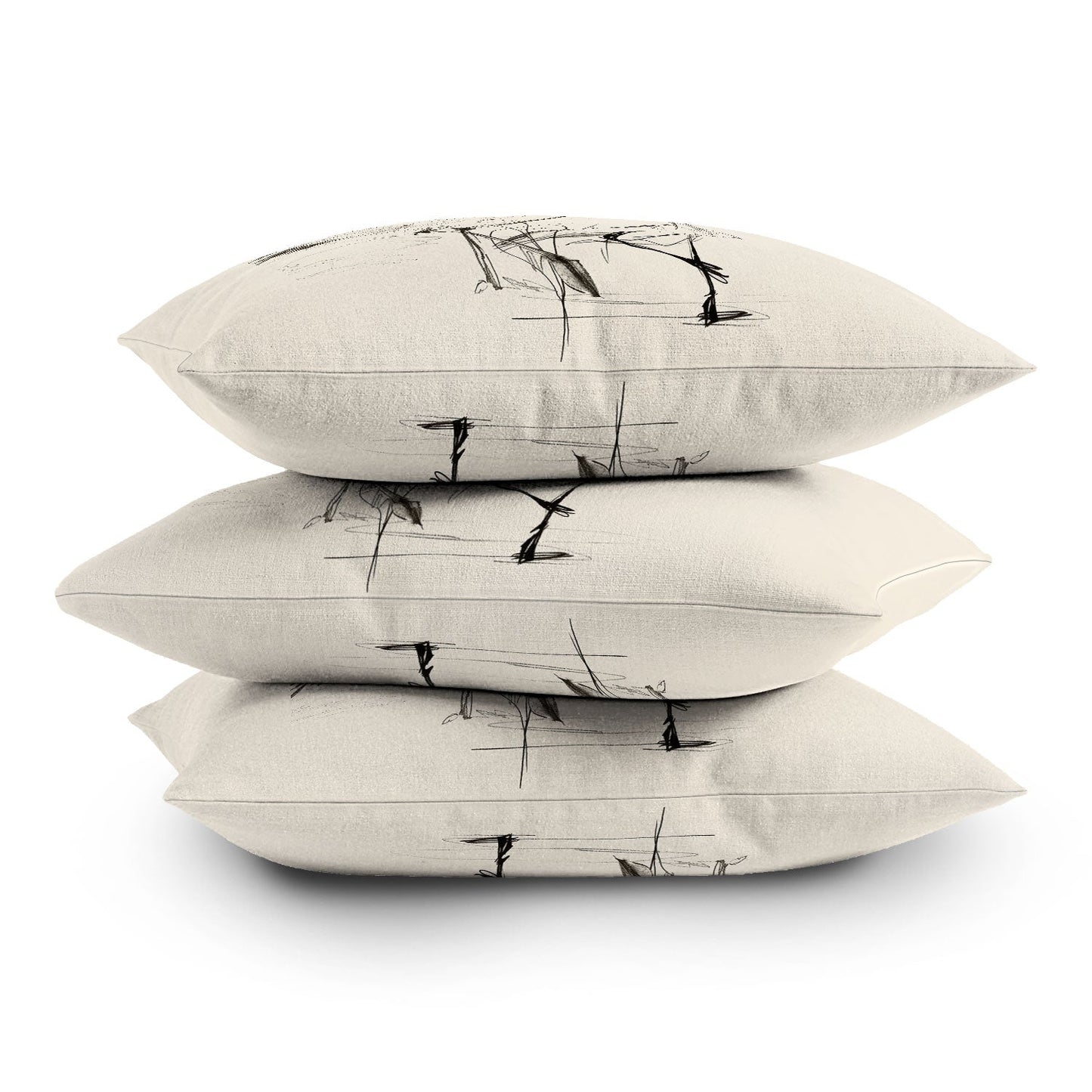Nadja Two Geese Minimalist Drawing Outdoor Throw Pillow