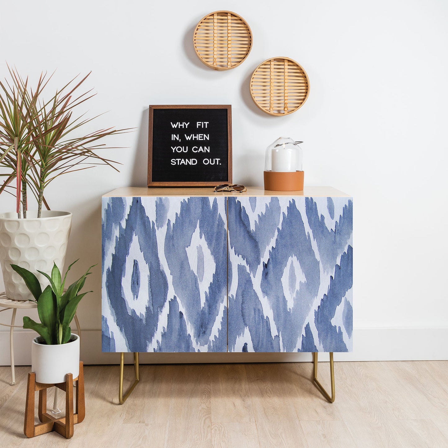 Natalie Baca Painterly Ikat in Indigo Credenza