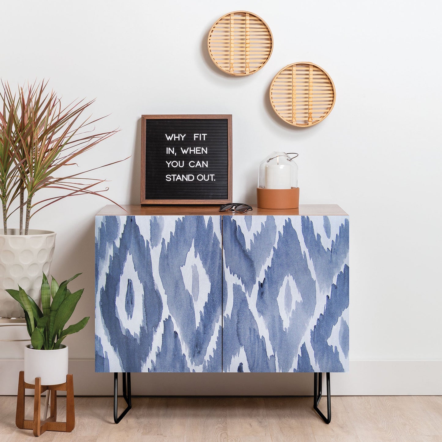 Natalie Baca Painterly Ikat in Indigo Credenza