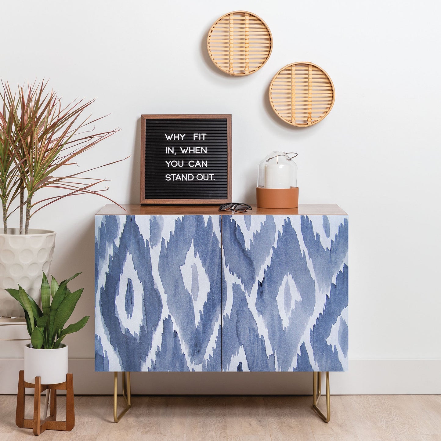 Natalie Baca Painterly Ikat in Indigo Credenza