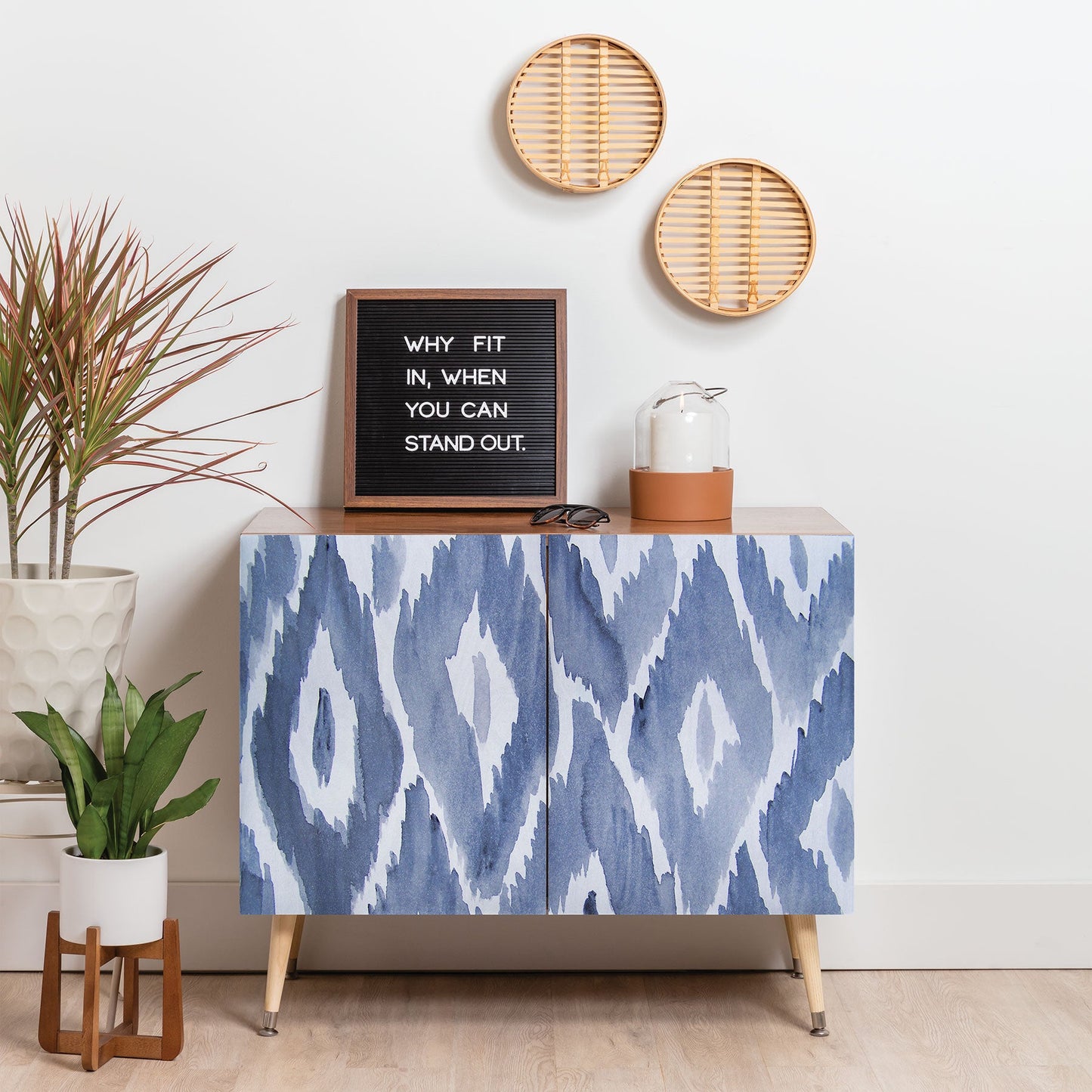 Natalie Baca Painterly Ikat in Indigo Credenza