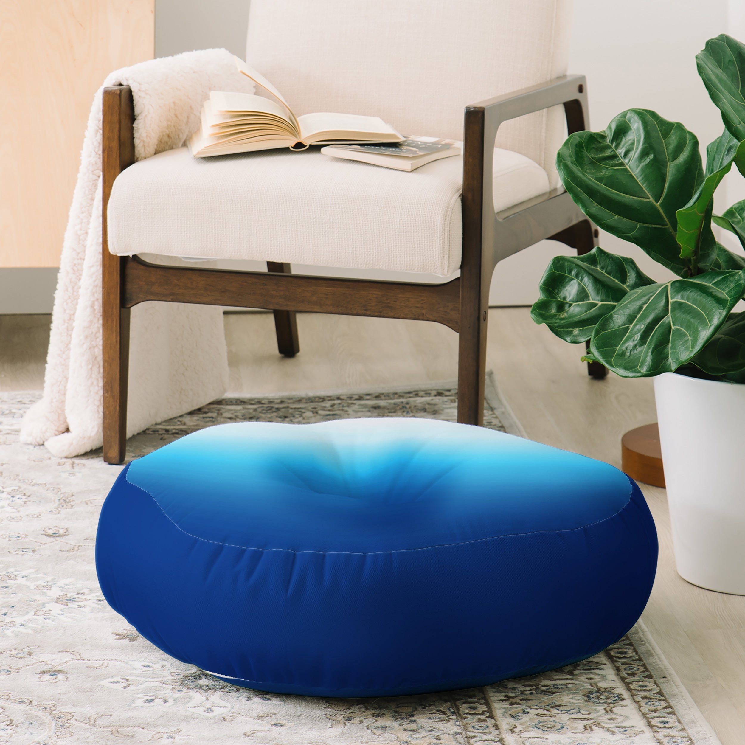 Natalie Baca Under The Sea Ombre Floor Pillow Round