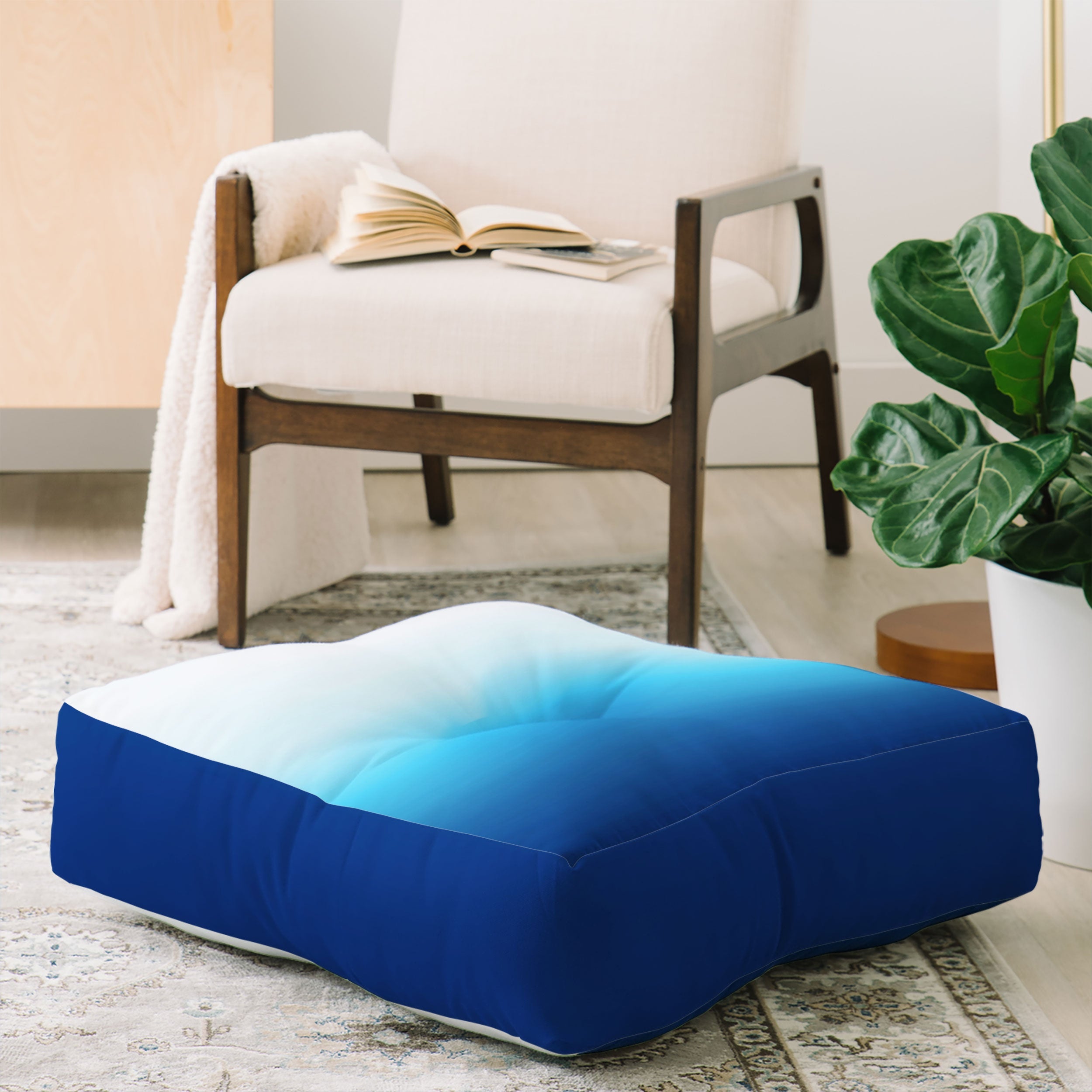Natalie Baca Under The Sea Ombre Floor Pillow Square