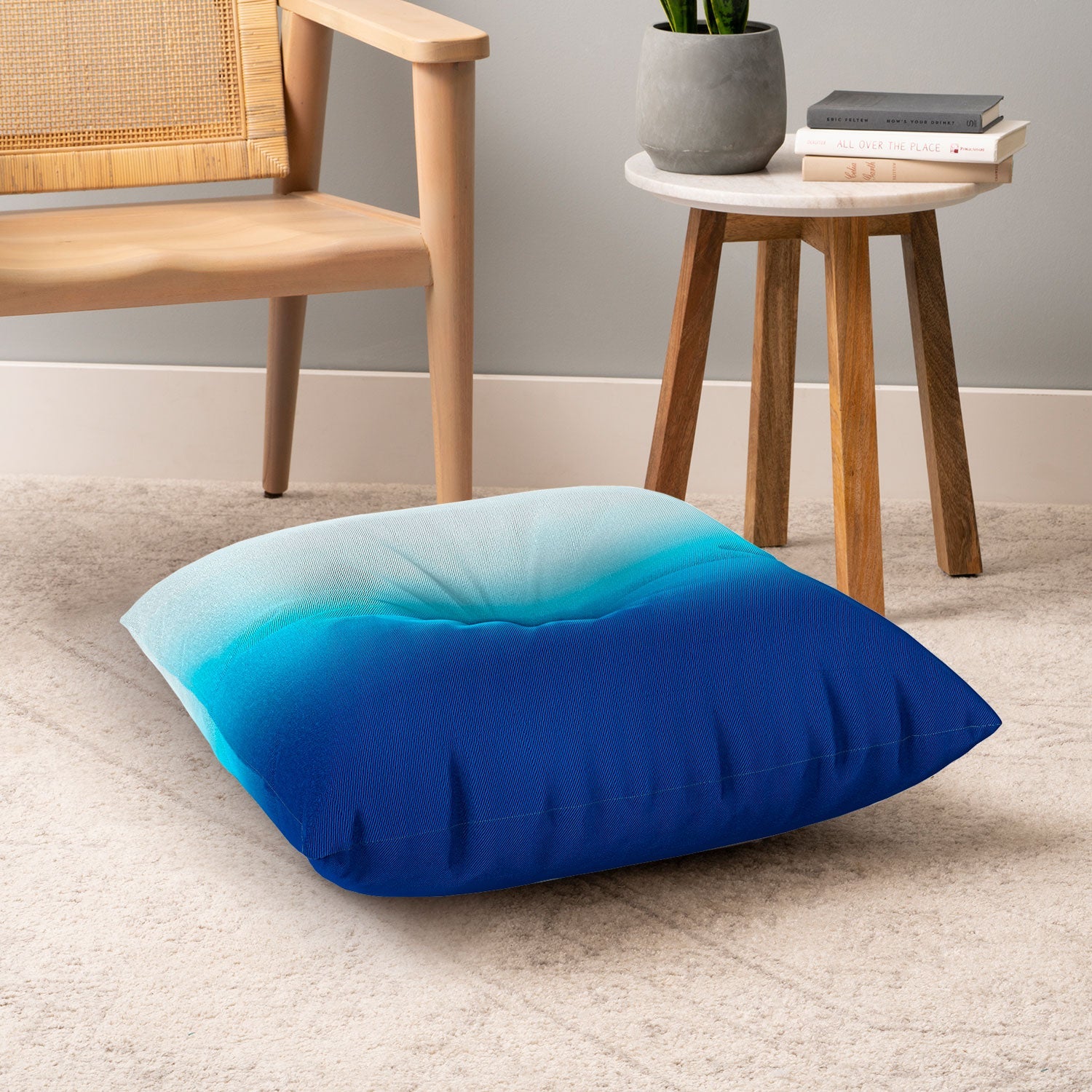 Natalie Baca Under The Sea Ombre Floor Pillow Square