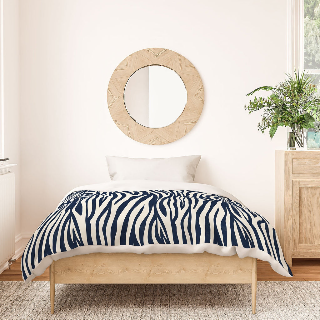 Avenie BR Navy Tiger Stripes Duvet Cover