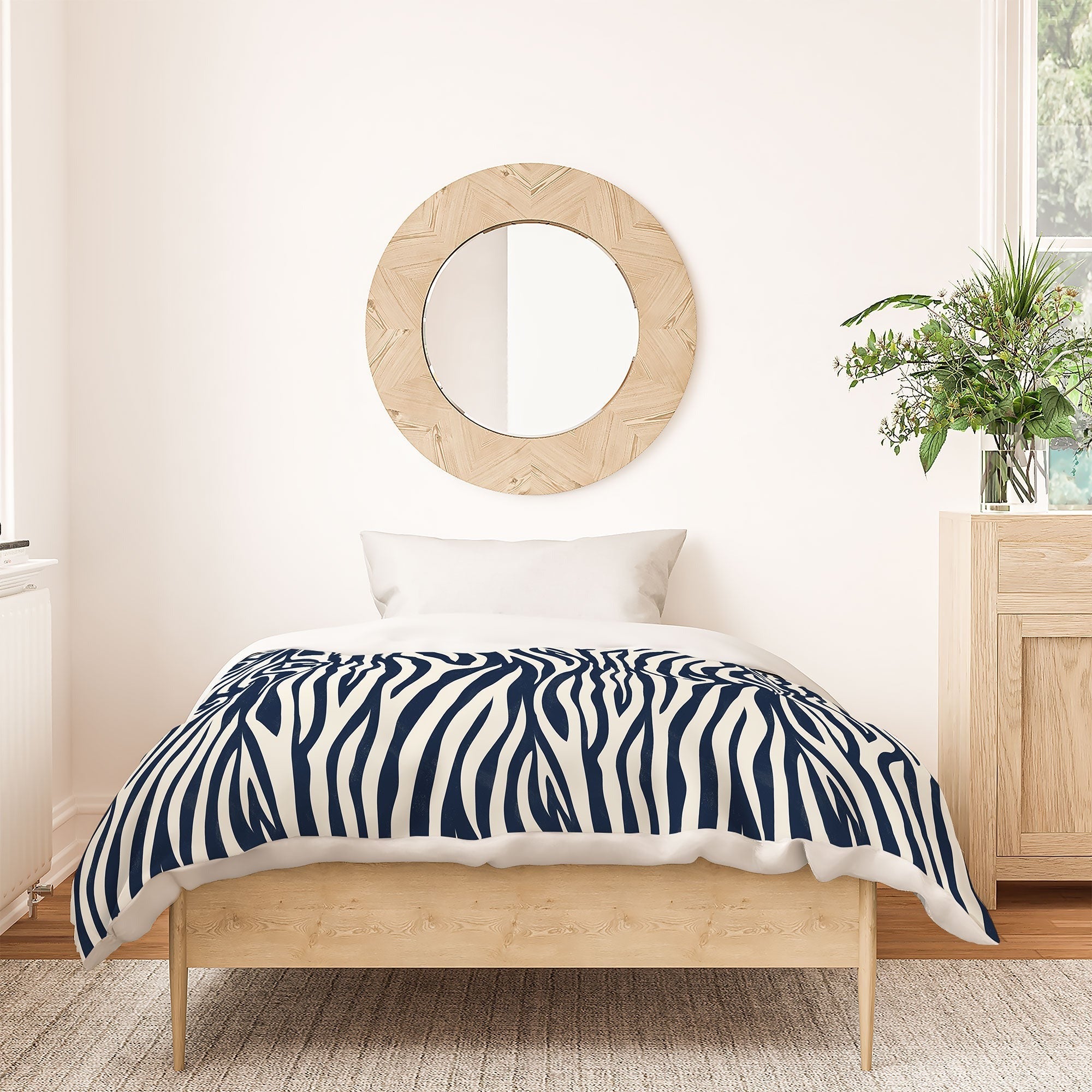 Avenie BR Navy Tiger Stripes Duvet Cover