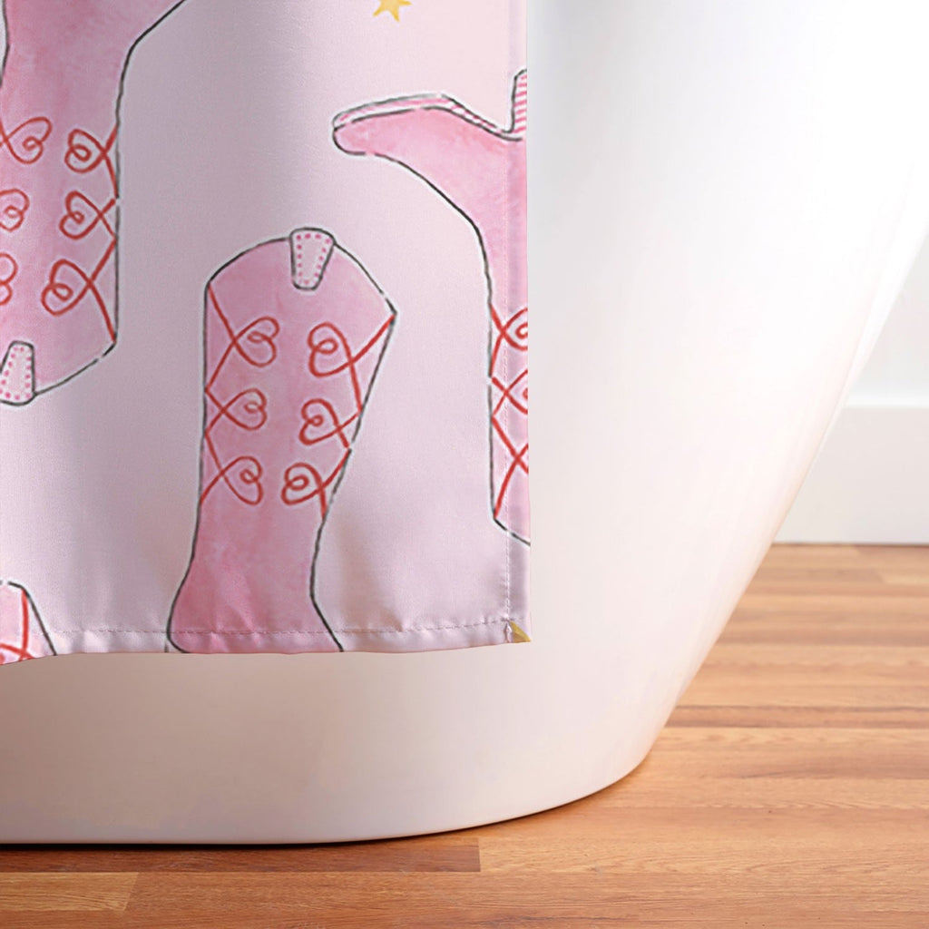 Love_Ryming Stars and Boots Shower Curtain