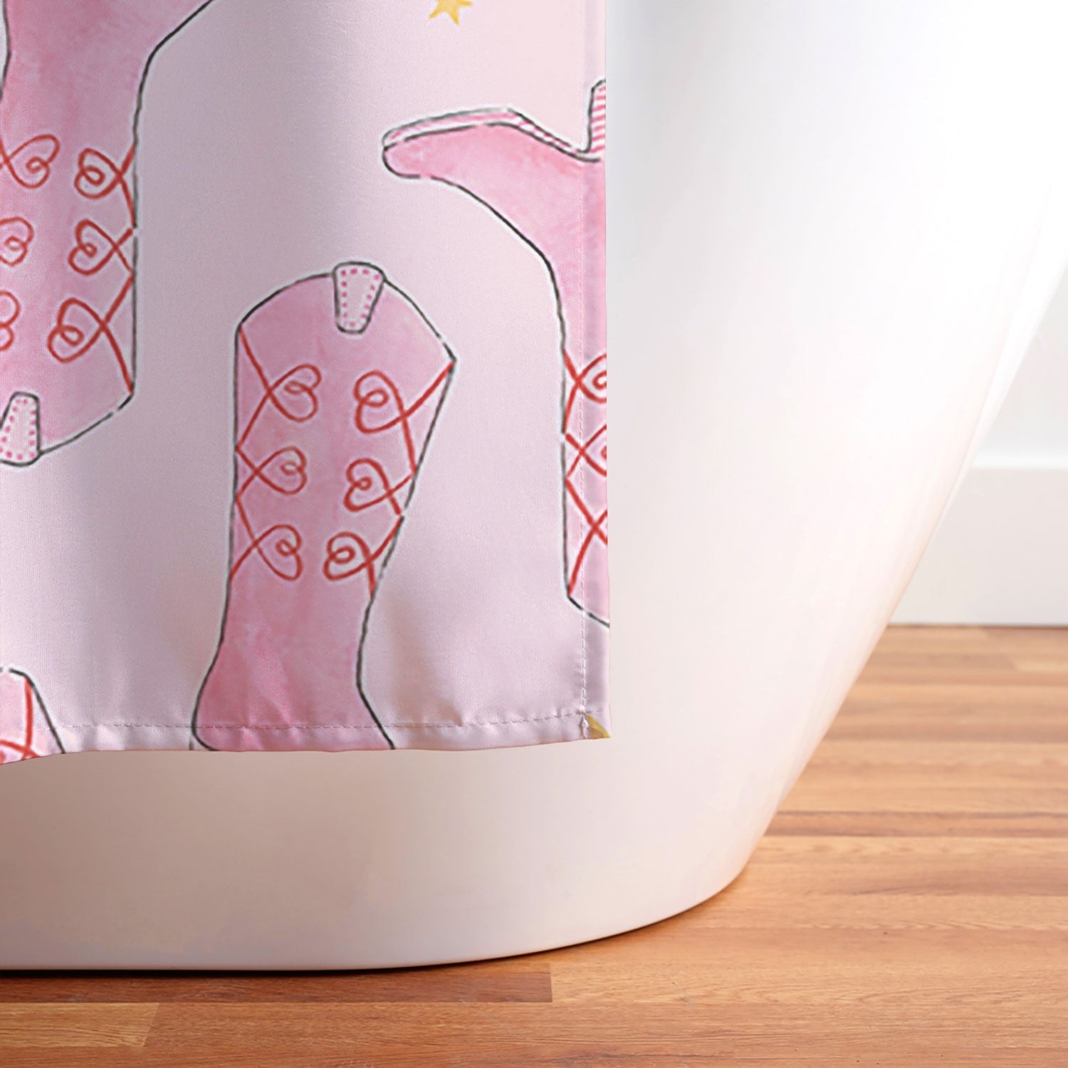 Love_Ryming Stars and Boots Shower Curtain