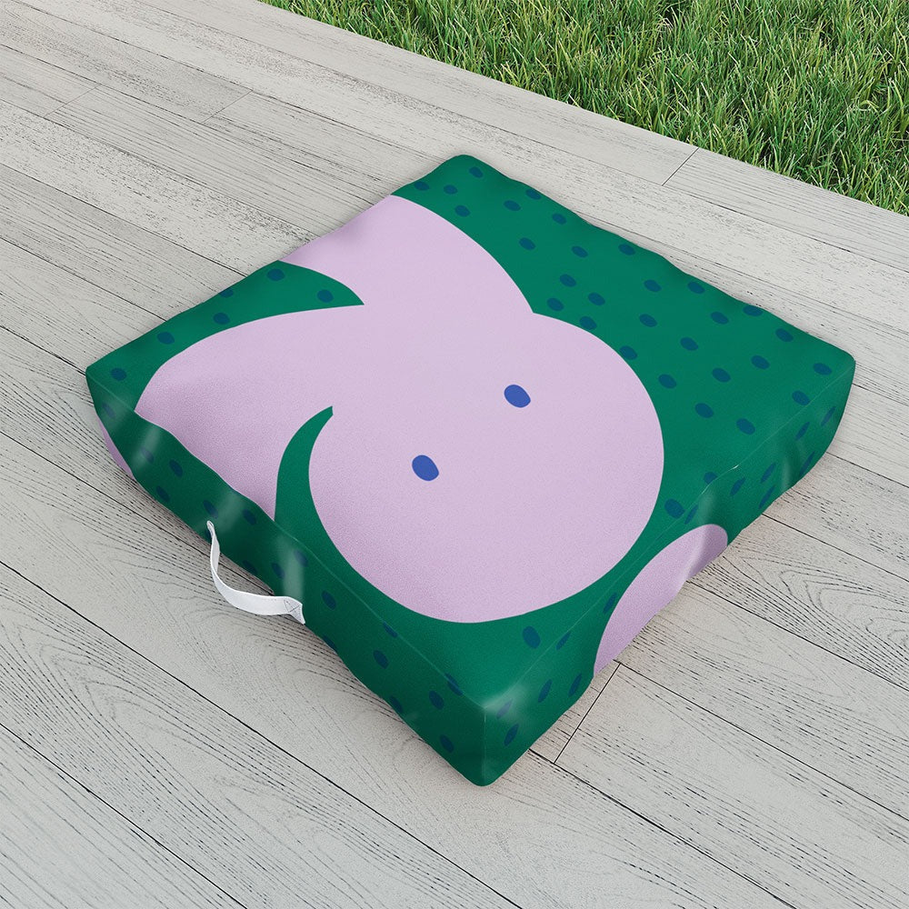Camilla Foss Pebbles and Rabbit Outdoor Floor Cushion