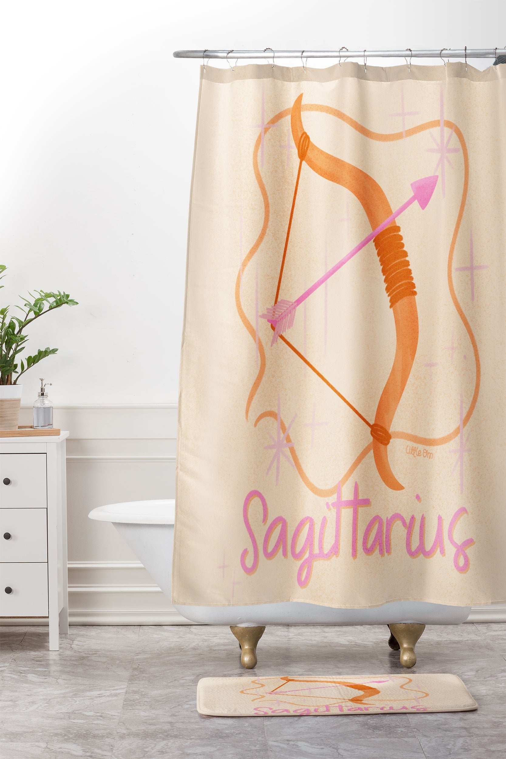 Little Om Zodiac Sign Sagittarius Memory Foam Bath Mat