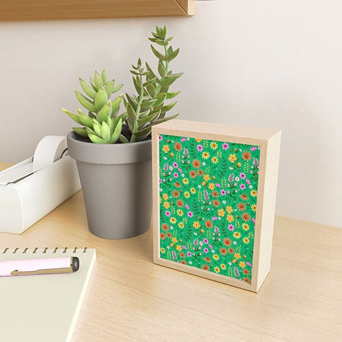Pimlada Phuapradit Ditsy Spring Floral Green Framed Mini Art Print