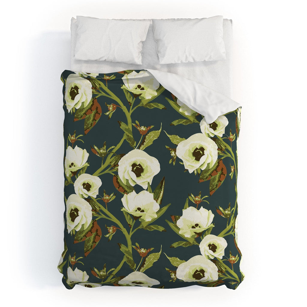 ThirtyOne Illustrations Circa in Olive Duvet Cover