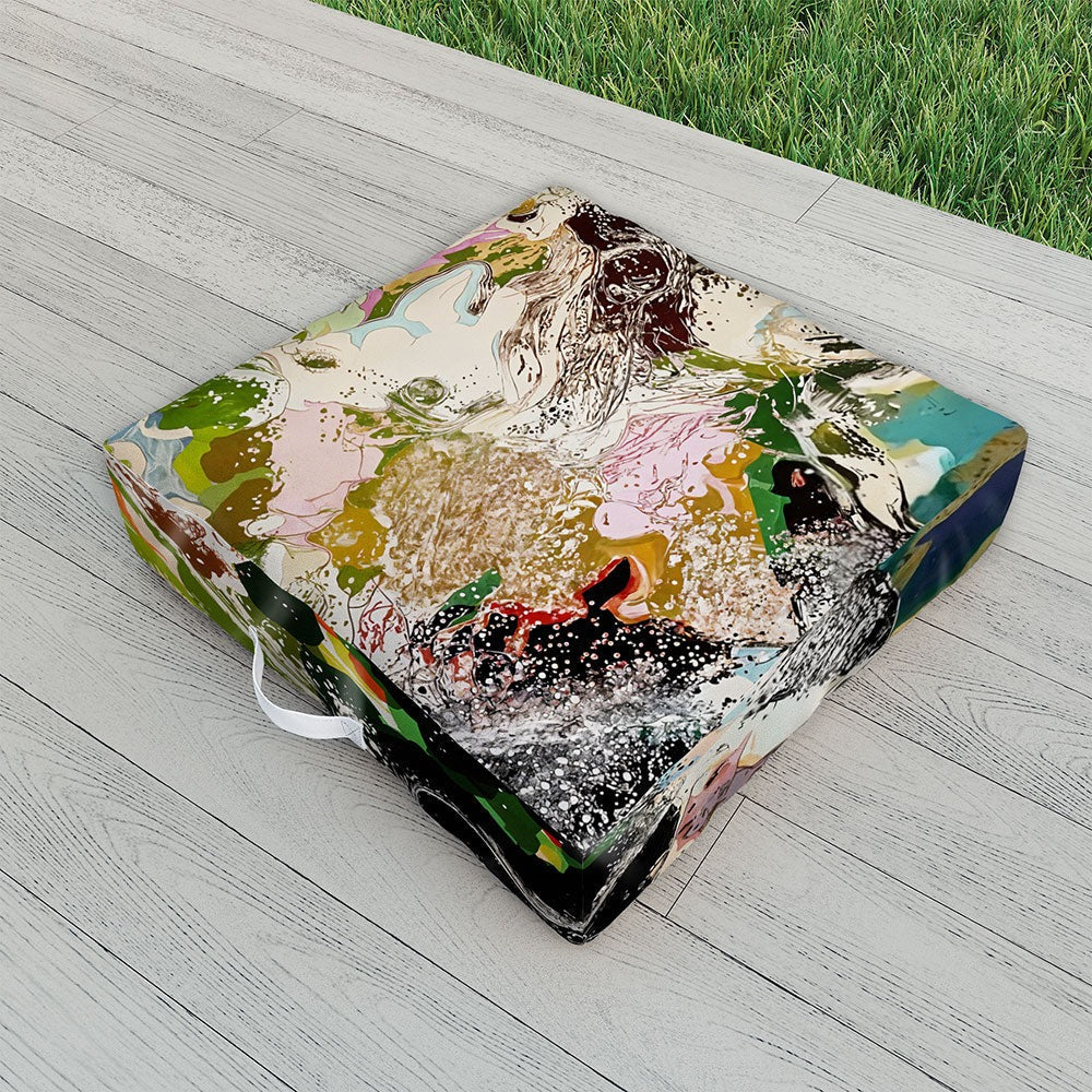 83 Oranges Echoes Beneath the Surface Outdoor Floor Cushion