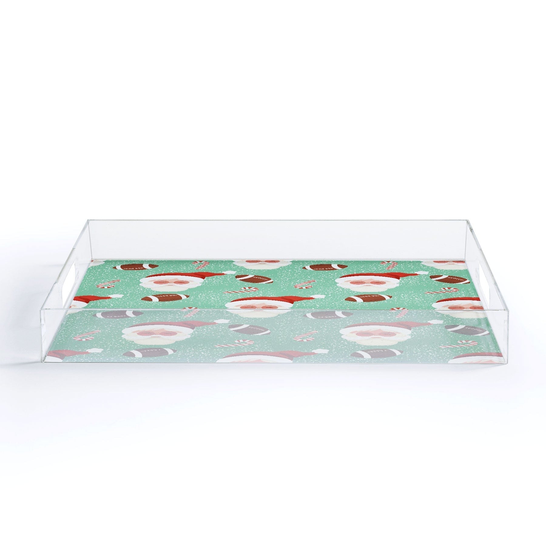 Design by Spark Sporty Football Santa Holiday Acrylic Tray