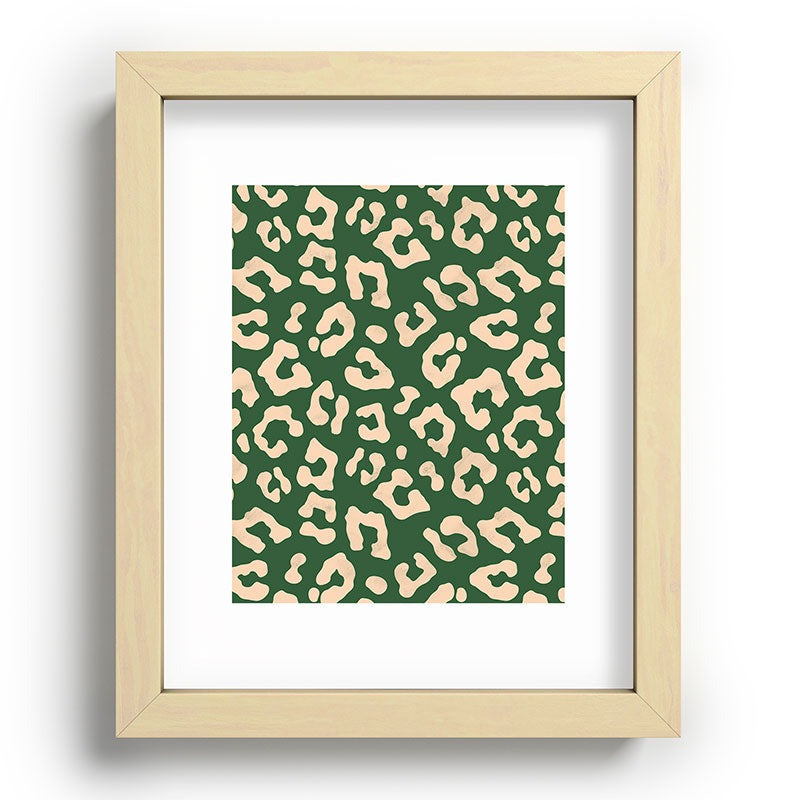 Avenie BR Cheetah Print In Green Recessed Framing Rectangle