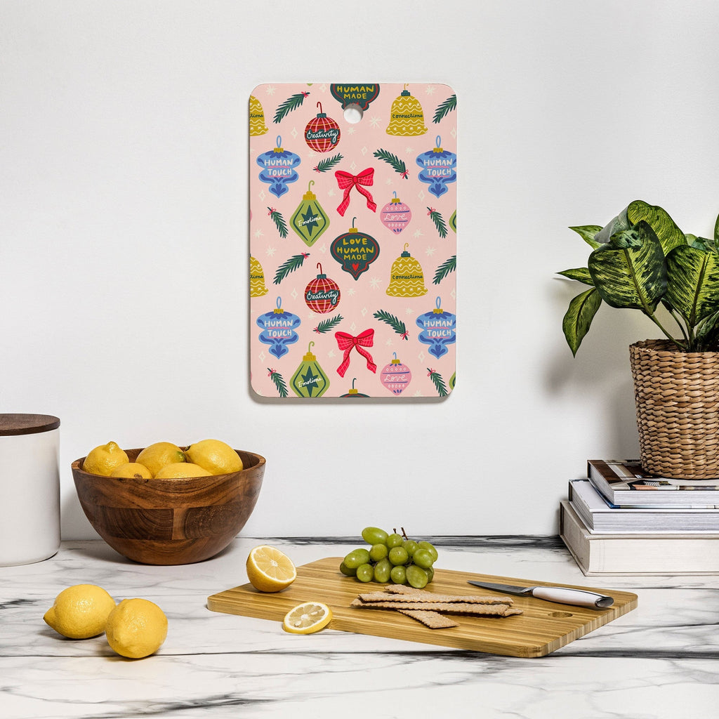 Design by Spark Love Human Made Christmas Ornaments Cutting Board Rectangle